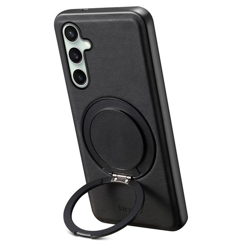 DENIOR A14 For Samsung Galaxy S24 Magnetic Case Rotary Kickstand Leather PC TPU Phone Cover