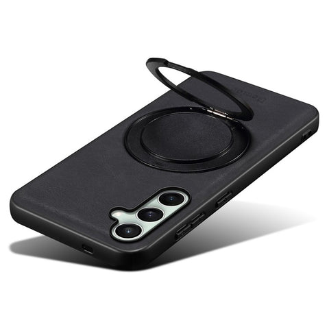 DENIOR A14 For Samsung Galaxy S24 Magnetic Case Rotary Kickstand Leather PC TPU Phone Cover