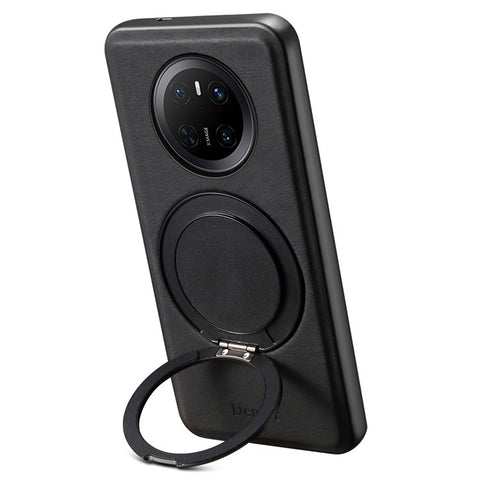 DENIOR A14 For Huawei Mate 70 Magnetic Case Rotary Kickstand Leather PC TPU Phone Cover