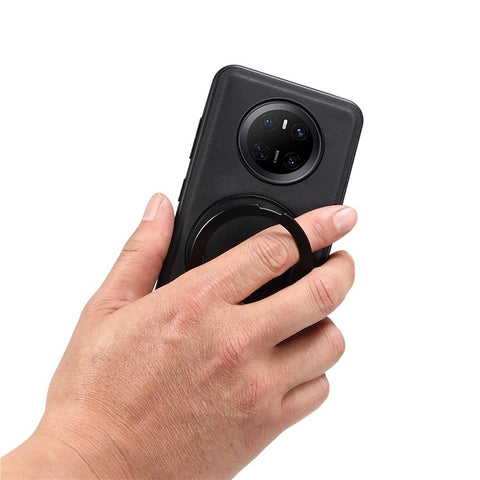 DENIOR A14 For Huawei Mate 70 Magnetic Case Rotary Kickstand Leather PC TPU Phone Cover