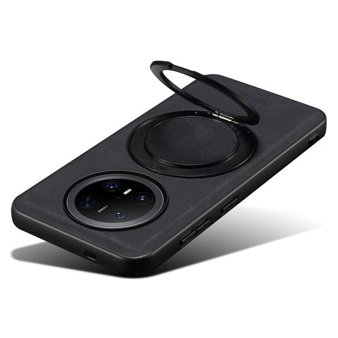 DENIOR A14 For Huawei Mate 70 Pro / Mate 70 Pro+ Magnetic Case Rotary Kickstand Leather PC TPU Phone Cover