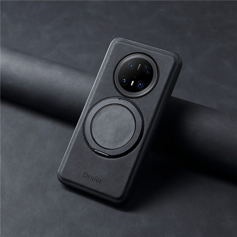 DENIOR A14 For Huawei Mate 70 Pro / Mate 70 Pro+ Magnetic Case Rotary Kickstand Leather PC TPU Phone Cover