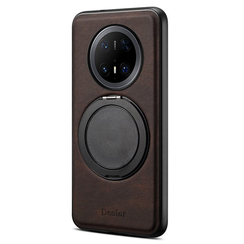 DENIOR A14 For Huawei Mate 70 Pro / Mate 70 Pro+ Magnetic Case Rotary Kickstand Leather PC TPU Phone Cover