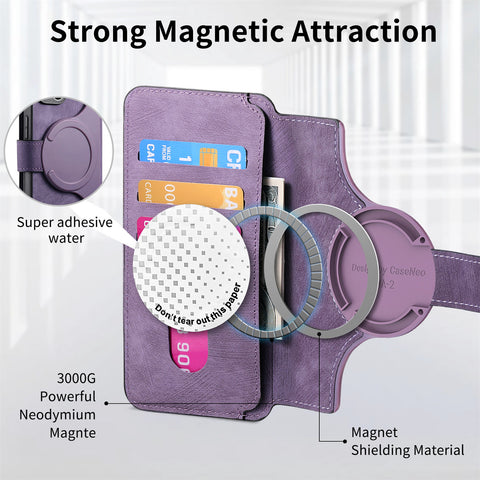 CASENEO For Oppo Reno12 5G (Global) Magnetic Case  Detachable Leather Phone Wallet Cover