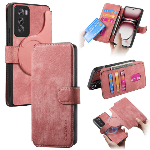 CASENEO For Oppo Reno12 5G (Global) Magnetic Case  Detachable Leather Phone Wallet Cover