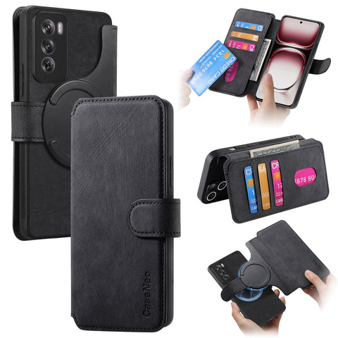 CASENEO For Oppo Reno12 5G (Global) Magnetic Case  Detachable Leather Phone Wallet Cover