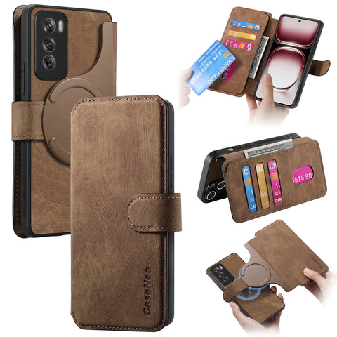 CASENEO For Oppo Reno12 5G (Global) Magnetic Case  Detachable Leather Phone Wallet Cover