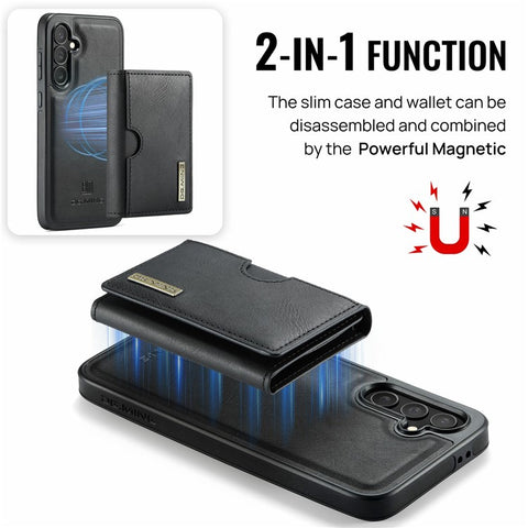 DG.MING M6 Series For Samsung Galaxy S24 Case Magnetic Wallet PU + PC + TPU Phone Cover