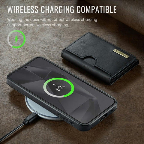 DG.MING M6 Series For Samsung Galaxy S24+ Case Magnetic Wallet PU + PC + TPU Phone Cover