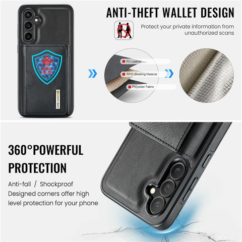 DG.MING M6 Series For Samsung Galaxy S24+ Case Magnetic Wallet PU + PC + TPU Phone Cover