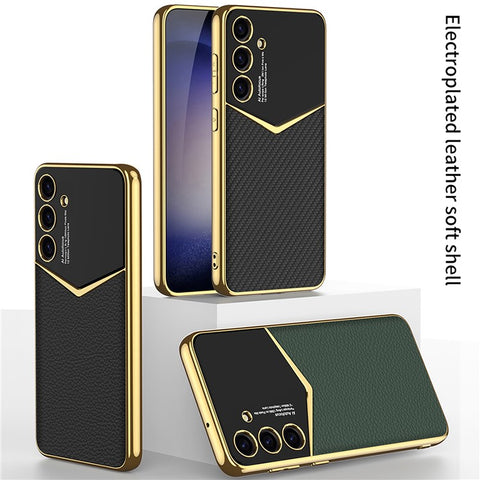 GKK For Samsung Galaxy S25 Cases Electroplating PU + PC + TPU Phone Cover