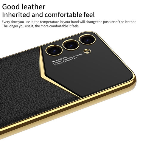 GKK For Samsung Galaxy S25 Cases Electroplating PU + PC + TPU Phone Cover