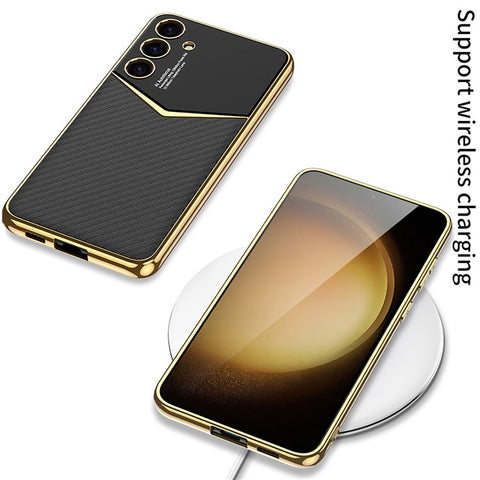 GKK For Samsung Galaxy S25 Cases Electroplating PU + PC + TPU Phone Cover