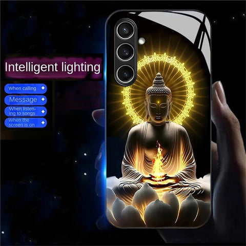 For Samsung Galaxy S25+ Case Call Flash Series Pattern Printing Tempered Glass + TPU Combo Phone Case
