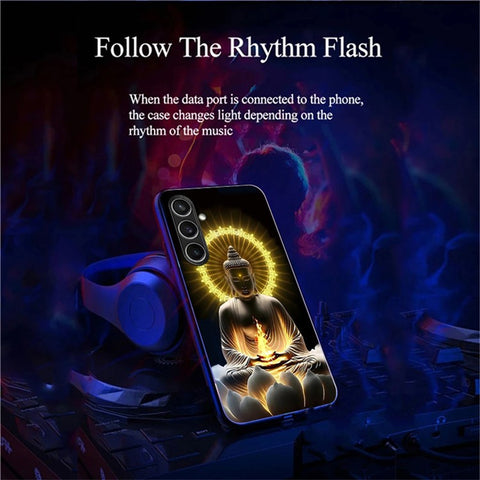 For Samsung Galaxy S25+ Case Call Flash Series Pattern Printing Tempered Glass + TPU Combo Phone Case