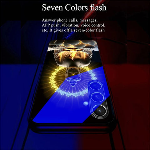 For Samsung Galaxy S25+ Case Call Flash Series Pattern Printing Tempered Glass + TPU Combo Phone Case