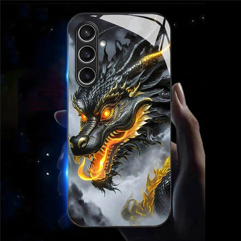 For Samsung Galaxy S25+ Case Call Flash Series Pattern Printing Tempered Glass + TPU Combo Phone Case
