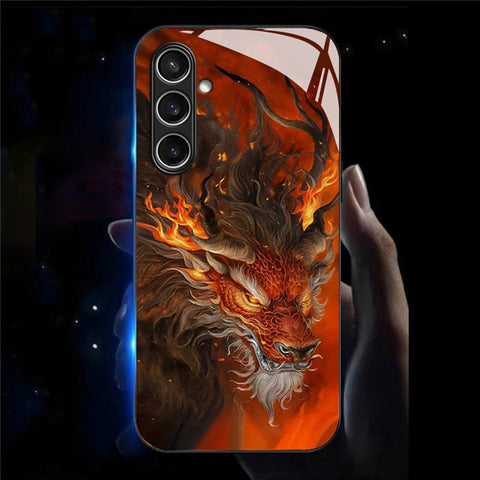 For Samsung Galaxy S25+ Case Call Flash Series Pattern Printing Tempered Glass + TPU Combo Phone Case