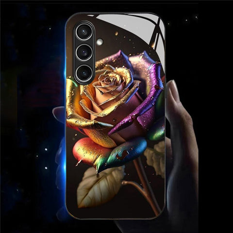 For Samsung Galaxy S25+ Case Call Flash Series Pattern Printing Tempered Glass + TPU Combo Phone Case