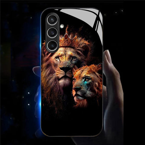 For Samsung Galaxy S25+ Case Call Flash Series Pattern Printing Tempered Glass + TPU Combo Phone Case