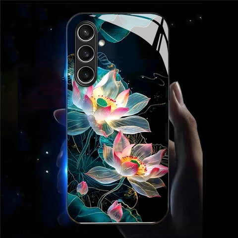 For Samsung Galaxy S25+ Case Call Flash Series Pattern Printing Tempered Glass + TPU Combo Phone Case