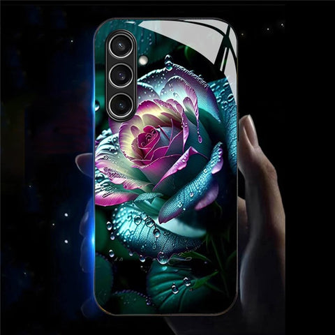 For Samsung Galaxy S25+ Case Call Flash Series Pattern Printing Tempered Glass + TPU Combo Phone Case