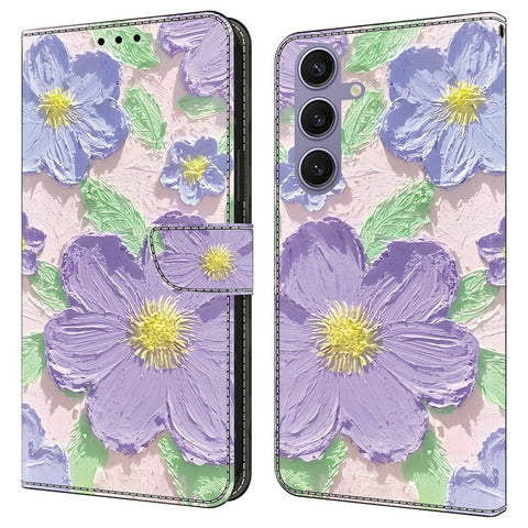 For Samsung Galaxy S25+  /  S24+ Case Pattern Printing Anti-Drop Leather Flip Wallet Phone Cover