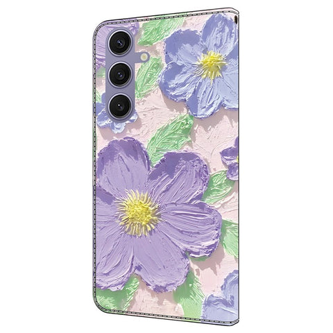 For Samsung Galaxy S25+  /  S24+ Case Pattern Printing Anti-Drop Leather Flip Wallet Phone Cover