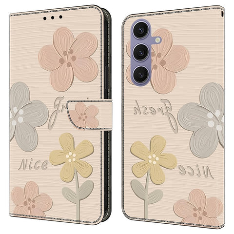 For Samsung Galaxy S25+  /  S24+ Case Pattern Printing Anti-Drop Leather Flip Wallet Phone Cover