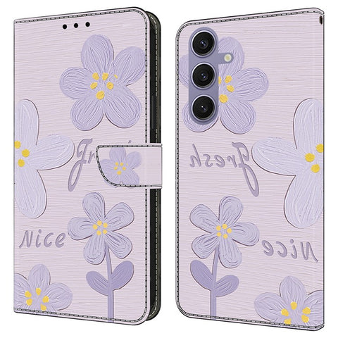 For Samsung Galaxy S25+  /  S24+ Case Pattern Printing Anti-Drop Leather Flip Wallet Phone Cover