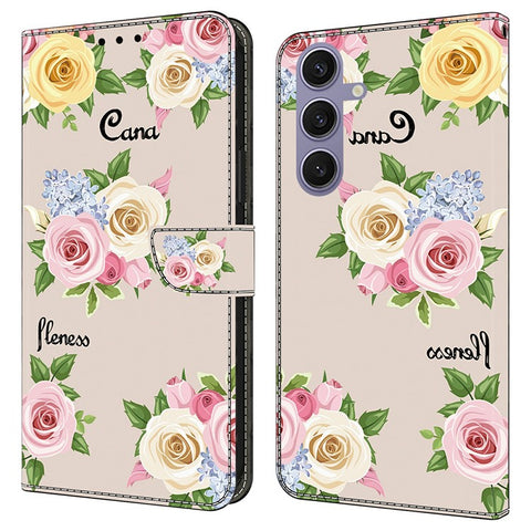 For Samsung Galaxy S25+  /  S24+ Case Pattern Printing Anti-Drop Leather Flip Wallet Phone Cover