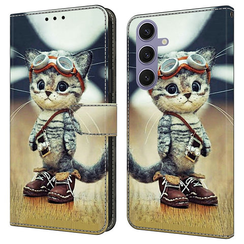 For Samsung Galaxy S25+  /  S24+ Case Pattern Printing Anti-Drop Leather Flip Wallet Phone Cover
