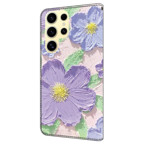 For Samsung Galaxy S24 Ultra Case Pattern Printing Anti-Drop Leather Flip Wallet Phone Cover