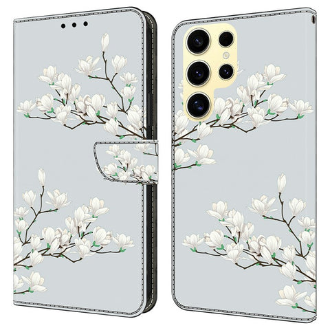 For Samsung Galaxy S24 Ultra Case Pattern Printing Anti-Drop Leather Flip Wallet Phone Cover