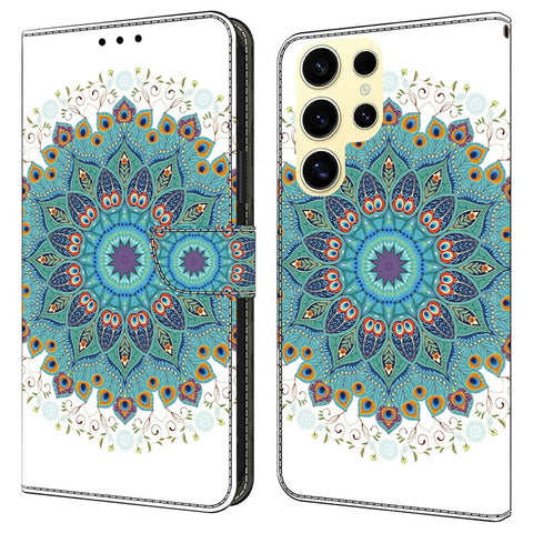 For Samsung Galaxy S24 Ultra Case Pattern Printing Anti-Drop Leather Flip Wallet Phone Cover