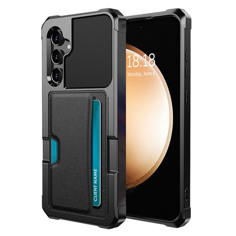 For Samsung Galaxy S25 / S24 Case Card Slot Leather + TPU Defender Phone Cover