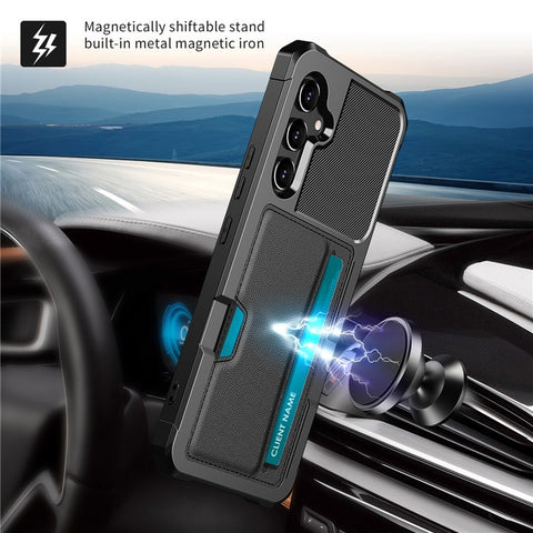 For Samsung Galaxy S25 / S24 Case Card Slot Leather + TPU Defender Phone Cover
