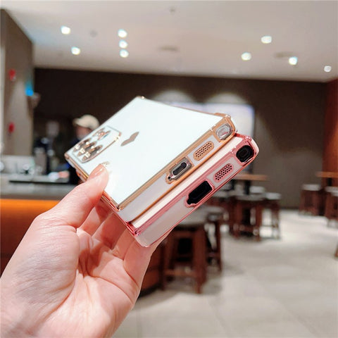 For Samsung Galaxy S24 Ultra Case TPU Phone Back Cover Electroplating Heart Pattern
