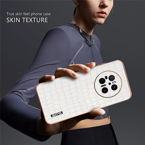 AZNS For Huawei Mate 70 Case Electroplating Crocodile Texture PU+TPU Phone Cover