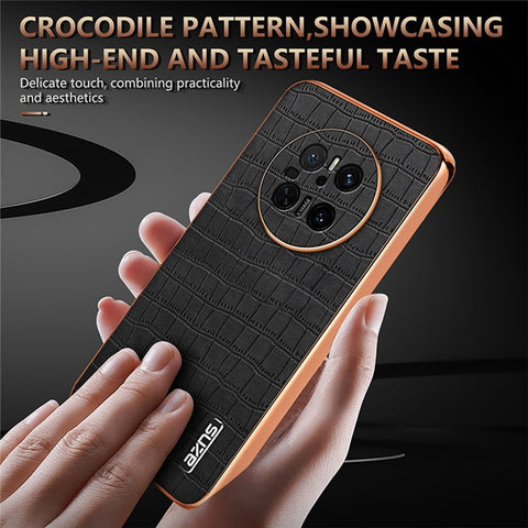 AZNS For Huawei Mate 70 Case Electroplating Crocodile Texture PU+TPU Phone Cover