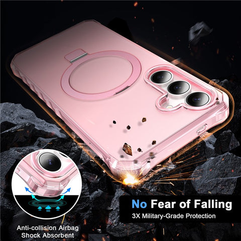 For Samsung Galaxy S25+  /  S24+ Case Small Wavy Edge Magnetic Case Frosted Anti-Drop PC + TPU Phone Cover