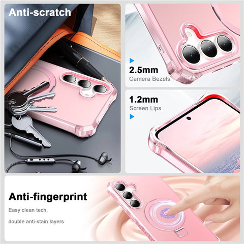 For Samsung Galaxy S25+  /  S24+ Case Small Wavy Edge Magnetic Case Frosted Anti-Drop PC + TPU Phone Cover