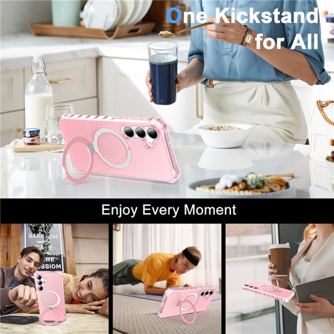 For Samsung Galaxy S25+  /  S24+ Case Small Wavy Edge Magnetic Case Frosted Anti-Drop PC + TPU Phone Cover