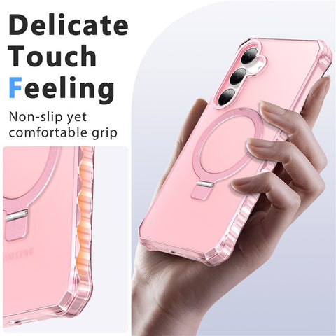 For Samsung Galaxy S25+  /  S24+ Case Small Wavy Edge Magnetic Case Frosted Anti-Drop PC + TPU Phone Cover
