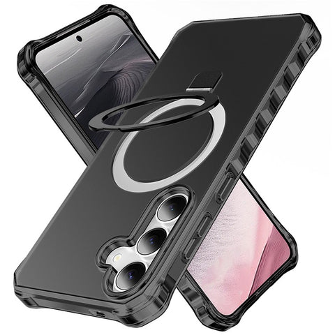 For Samsung Galaxy S25+  /  S24+ Case Small Wavy Edge Magnetic Case Frosted Anti-Drop PC + TPU Phone Cover