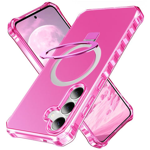 For Samsung Galaxy S25+  /  S24+ Case Small Wavy Edge Magnetic Case Frosted Anti-Drop PC + TPU Phone Cover