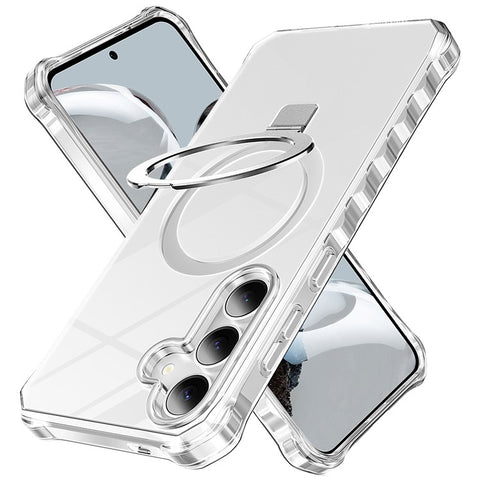 For Samsung Galaxy S25+  /  S24+ Case Small Wavy Edge Magnetic Case Frosted Anti-Drop PC + TPU Phone Cover