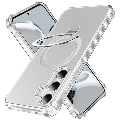 For Samsung Galaxy S25+  /  S24+ Case Small Wavy Edge Magnetic Case Frosted Anti-Drop PC + TPU Phone Cover