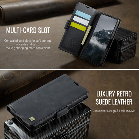 AUTSPACE For Samsung Galaxy S21+ 5G Case  A11 RFID Blocking Retro Leather Cell Phone Wallet Cover