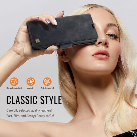 AUTSPACE For Samsung Galaxy S21 Ultra 5G Case  A11 RFID Blocking Retro Leather Cell Phone Wallet Cover